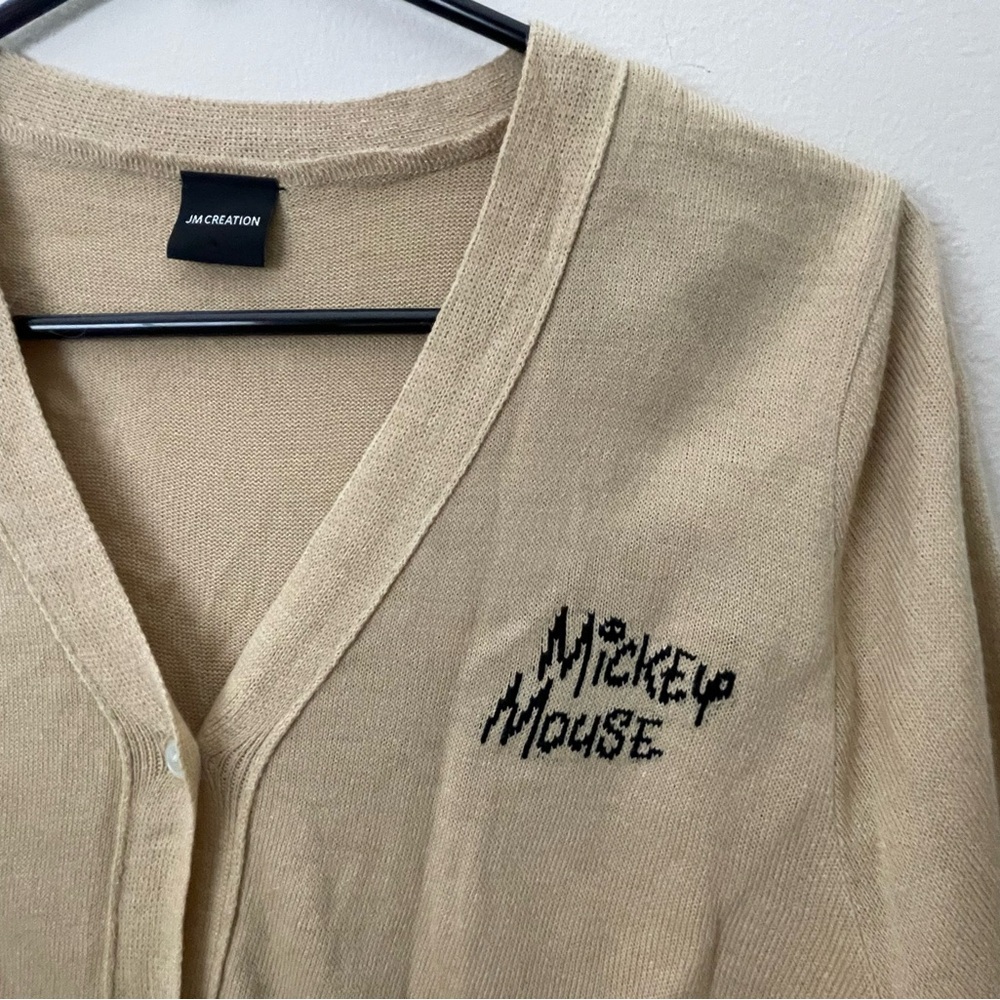 Disney Mickey Mouse Tan Cardigan Sweater - Picture 4 of 9